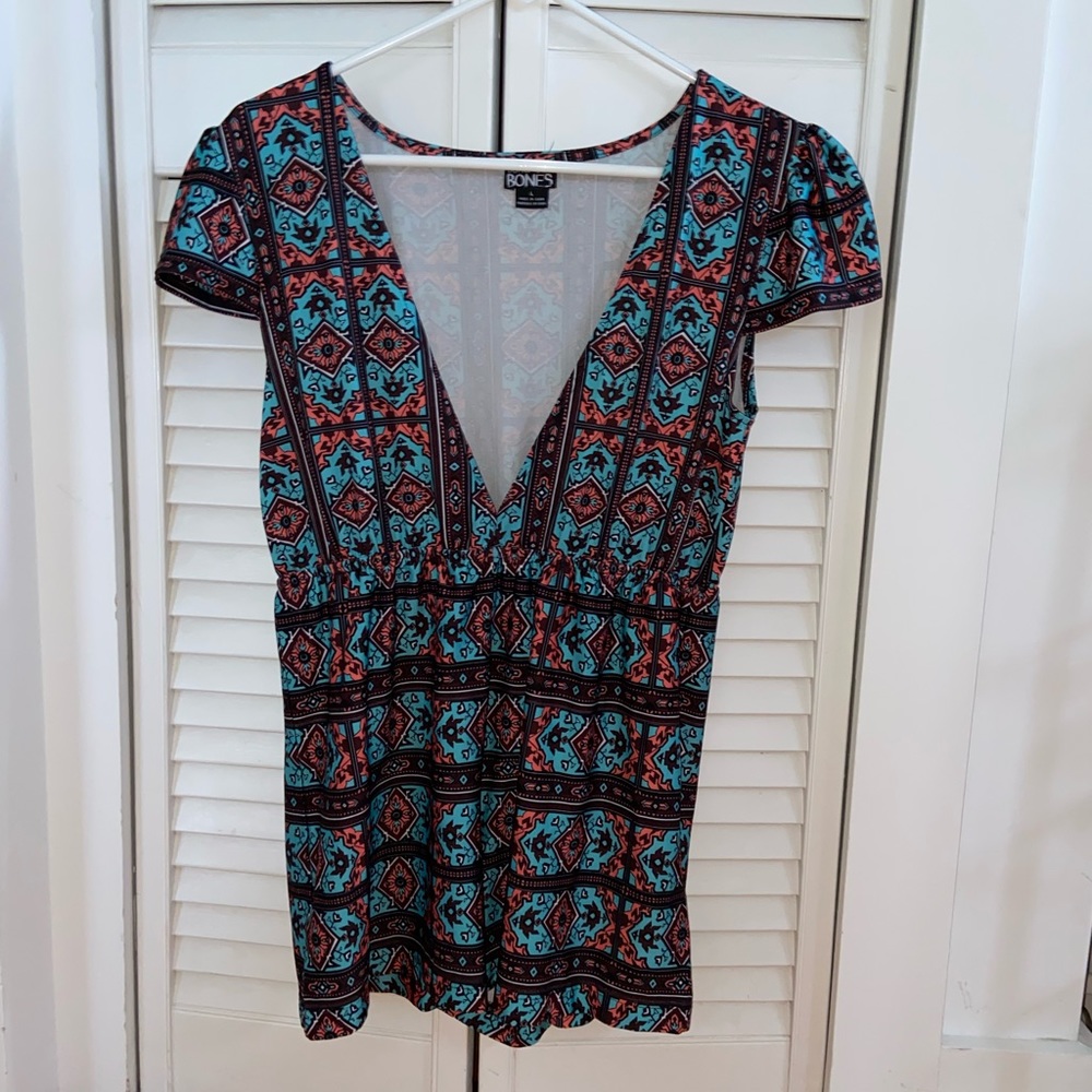 Deep V Bohemian Bones Romper